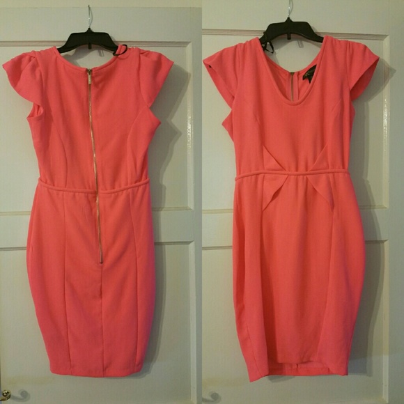 Kardashian Bright neon orange dress