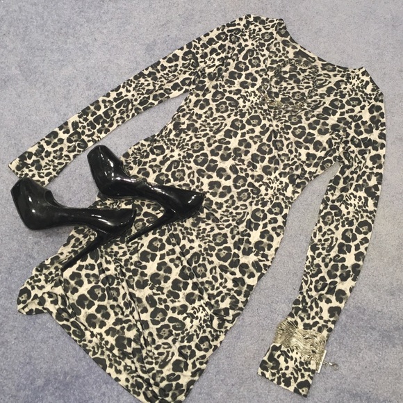 Aqua Dresses & Skirts - AQUA Cheetah Print BodyCon Dress