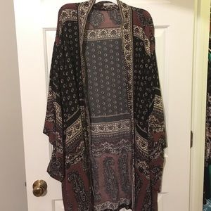 Black and brown kimono