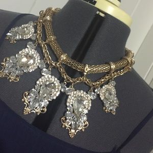 Beautiful and Bold Gold Rhinestone Necklace