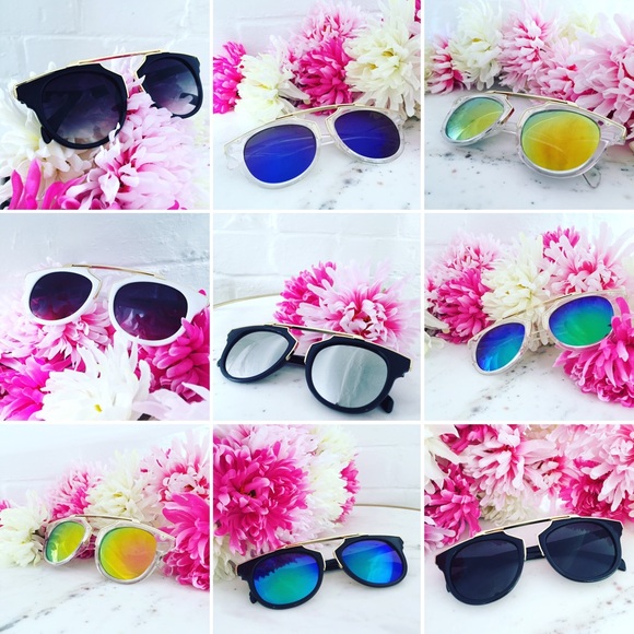 "Madeline" Sunglasses || Clear & Pink Mirror - Picture 4 of 6