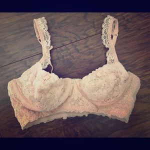 Aerie Pink Lace Bralette with Under Wire