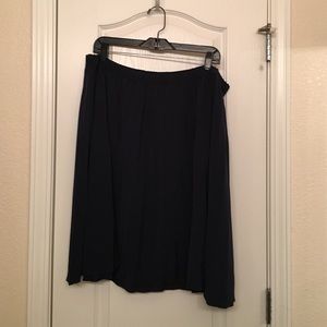 DKNY navy blue pleated elastic waist skirt 1X