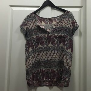 Semi-sheer paisley top