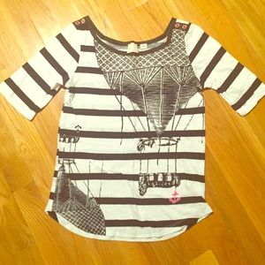 Hot air balloon, three quarter length cotton shirt