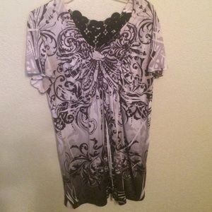 Apt 9 top with embroidered design on back