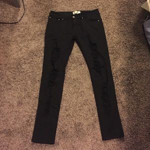 black ripped skinny jeans