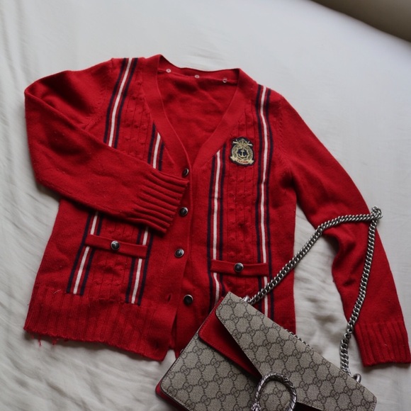 Red Wool Cardigan - Picture 2 of 4