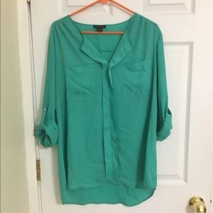 Turquoise blue blouse XL