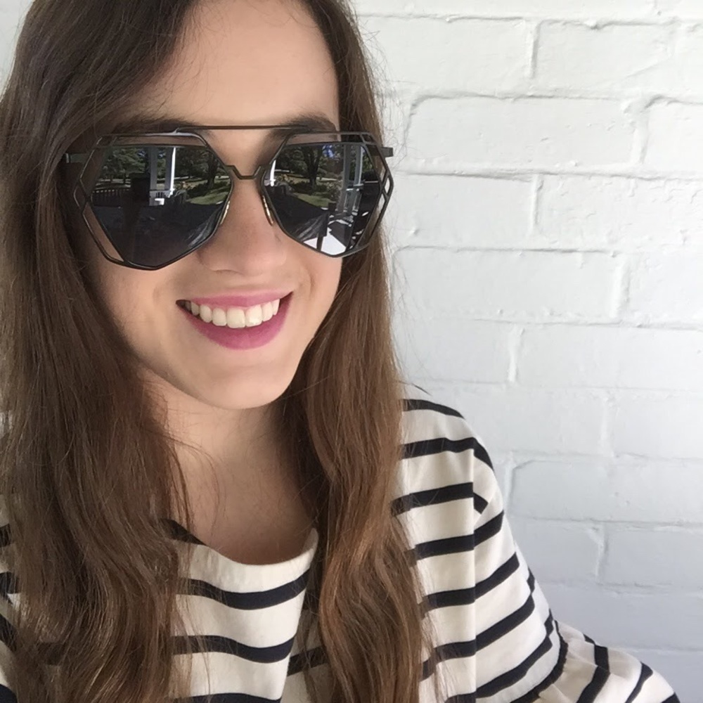 "Charlotte" Sunglasses || Black Geometric - Picture 4 of 7