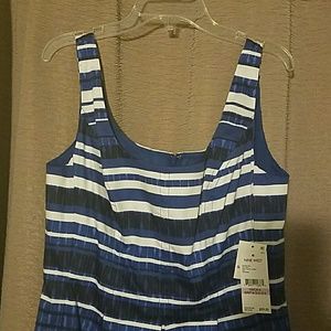NWT Nine West Blue/White Dress w/pockets