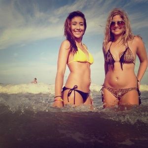 Leopard print bikini set with fringe