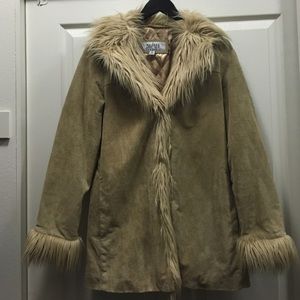 100% leather jacket with faux fur