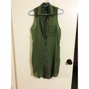 Green Collared Bottom Up Dress