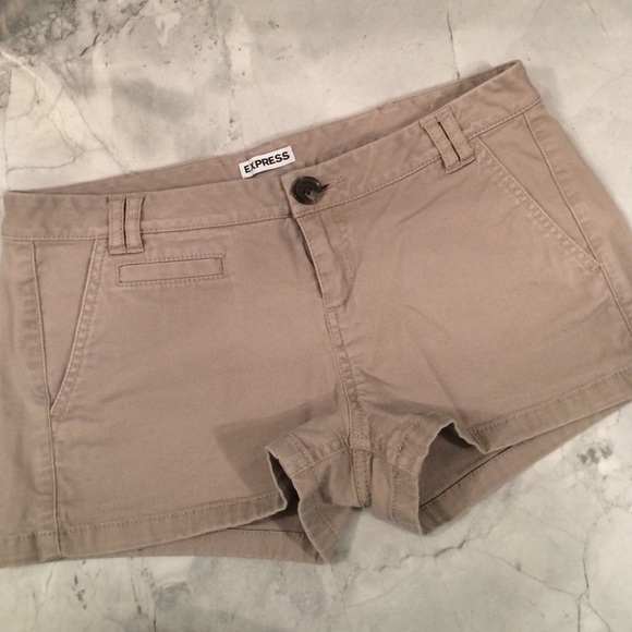 Express Gray/Brown Jean Shorts