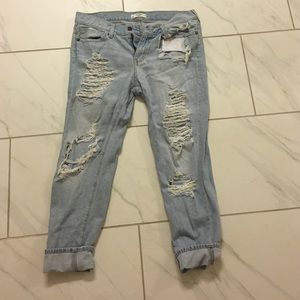Abercrombie boyfriend fit destroyed jeans
