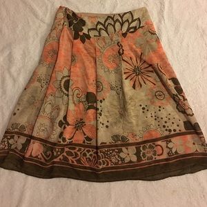 Beautiful coral and brown skirt. Barely worn!