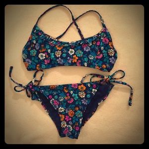 Blue floral bikini