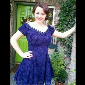 Vintage Off shoulder purple dress