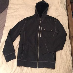 Men's Sz M. Zip-up sweatshirt w/faux fur lining.