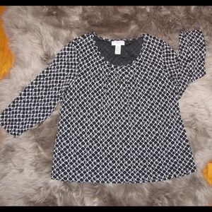 Black and white blouse