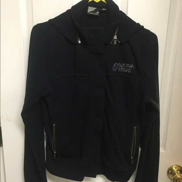 Black volcom hooded jacket