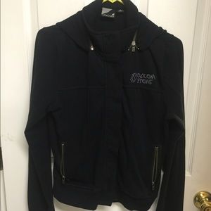 Black volcom hooded jacket