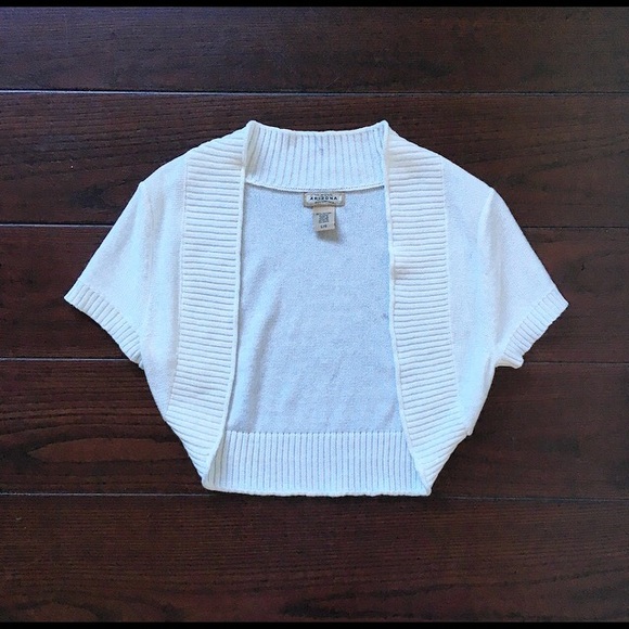 White cropped cardigan