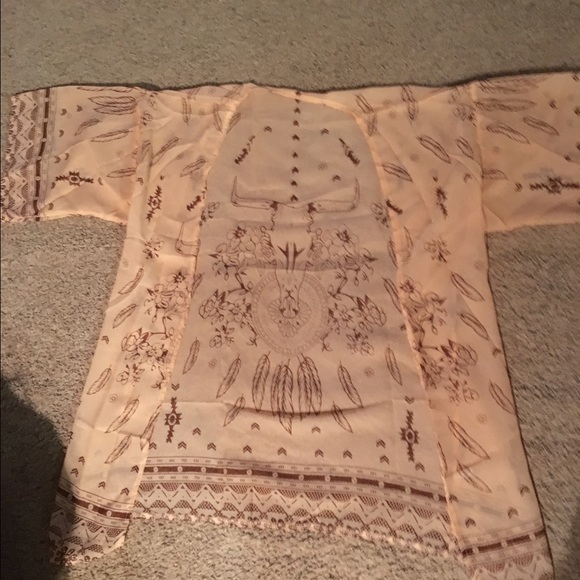 Light pink and brown cardigan