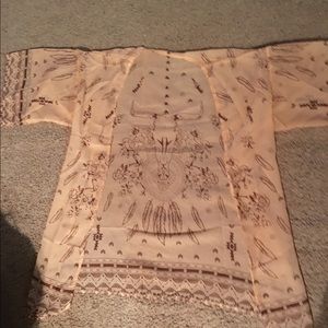Light pink and brown cardigan