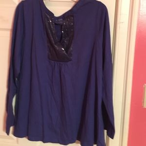 Lane Bryant Long sleeve top with sequence sparkles