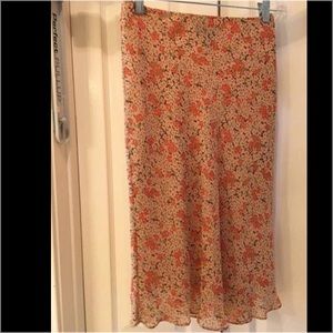 100% silk floral Ann Taylor skirt