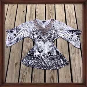 Style & Co. Patterned Embellished Tunic