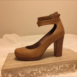 Jeffrey Campbell Belle's Brown Leather Wrap Heel