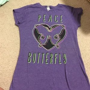 Brief purple butterfly shirt