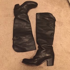 Frye Jane Tall Cuff 8.5 black leather boot