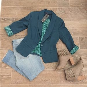 NWT Mossimo Deep Turquoise Knit Blazer