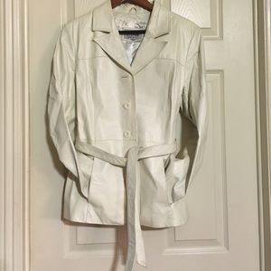 White Vintage Leather Jacket