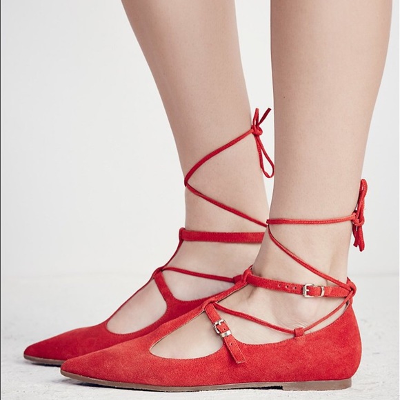 🎉HOST PICK SALE🎉Free People Lace Up Pointed Flat - Picture 2 of 4