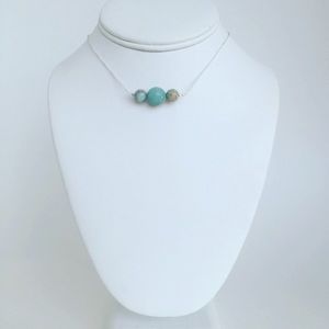 Chocker with Blue opal beads