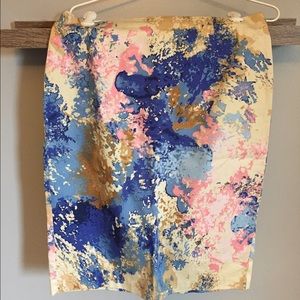 Floral straight skirt