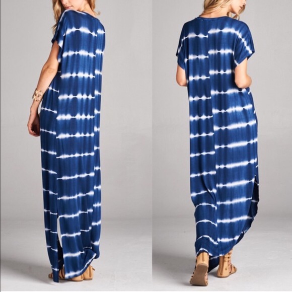 🚨1 HR SALE🚨KANA tie dye boho chic dress - NAVY - Picture 2 of 3