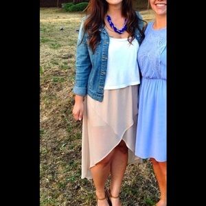 Beige asymmetrical skirt