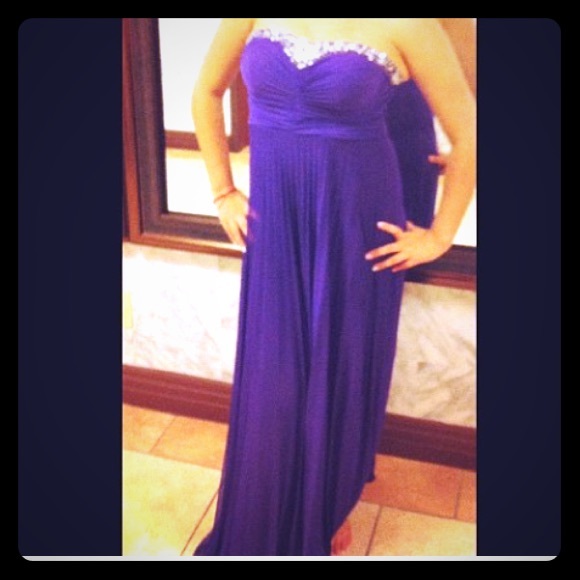 Bejeweled deep purple gown