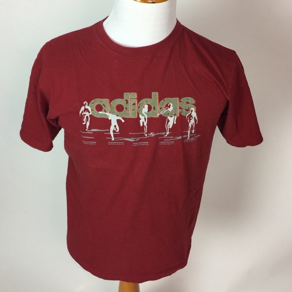 Men Large Red Graphics Adidas T-Shirt