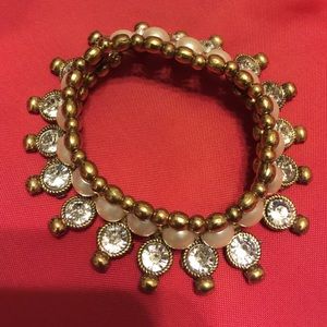 Unique Pearl & Rhinestone Bracelet