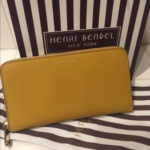 Yellow Henri Bendel Zip Around Wallet
