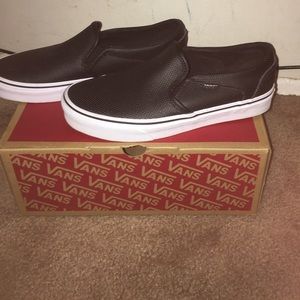 Leather van slip ons