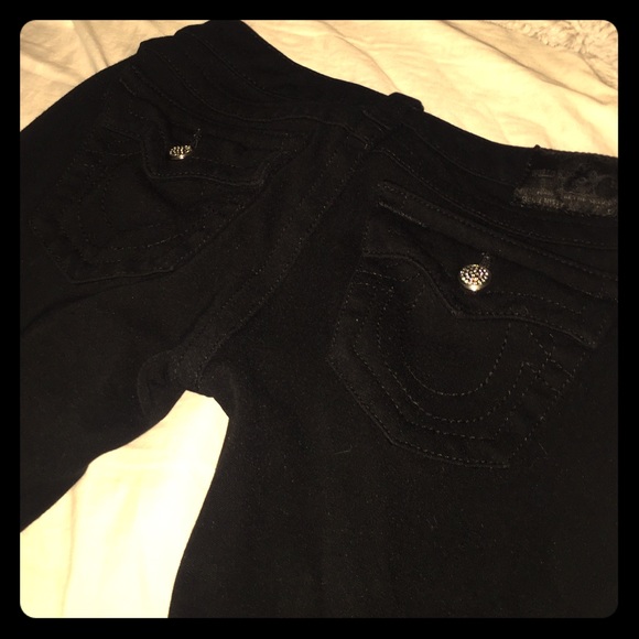 True Religion Swarovski Crystal Black Pants