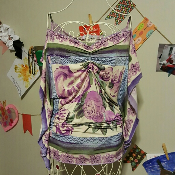 Beautiful purple rose print shirt